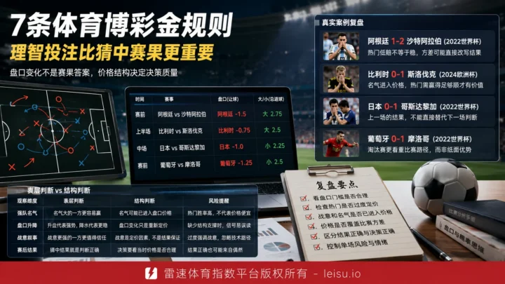 7条体育博彩金规则：理智投注比猜中赛果更重要