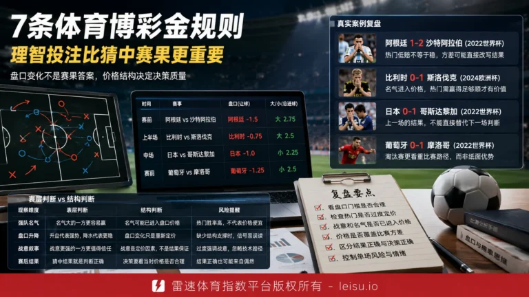 7条体育博彩金规则：理智投注比猜中赛果更重要