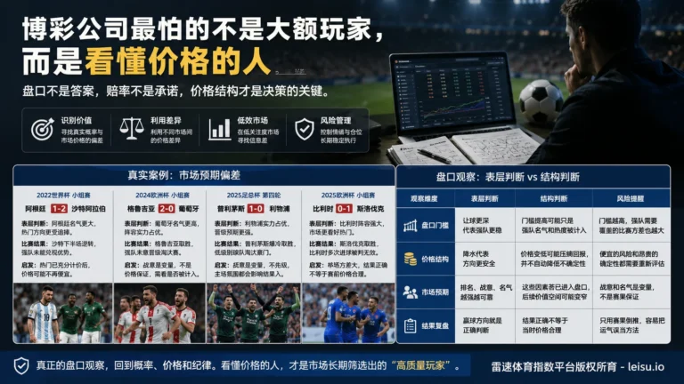 博彩公司最怕的不是大额玩家，而是看懂价格的人