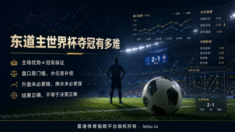 东道主世界杯夺冠有多难：盘口预期与水位边界