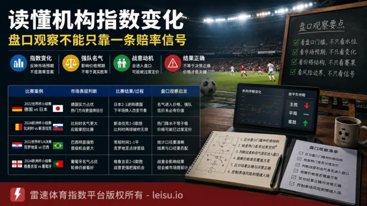 读懂机构指数变化：足球盘口观察不能只靠一条赔率信号