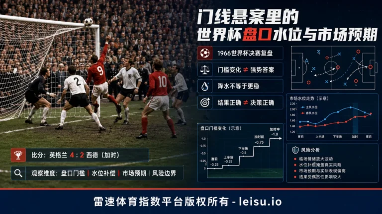 门线悬案里的世界杯盘口水位与市场预期