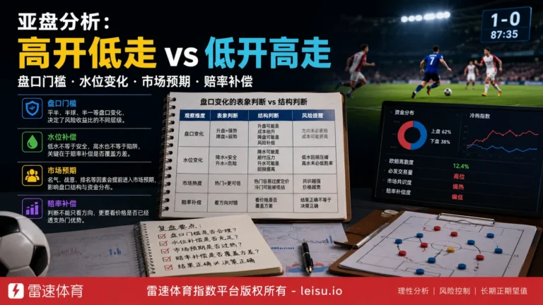 面面俱到看亚盘水位：科学分析比赛之道