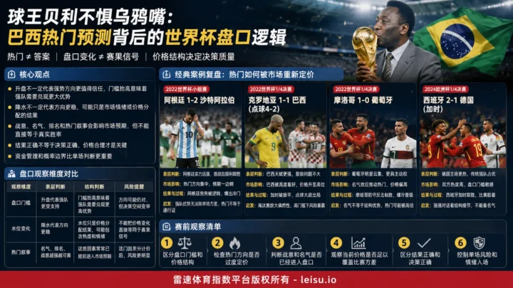 球王贝利不惧乌鸦嘴：巴西热门预测背后的世界杯盘口逻辑
