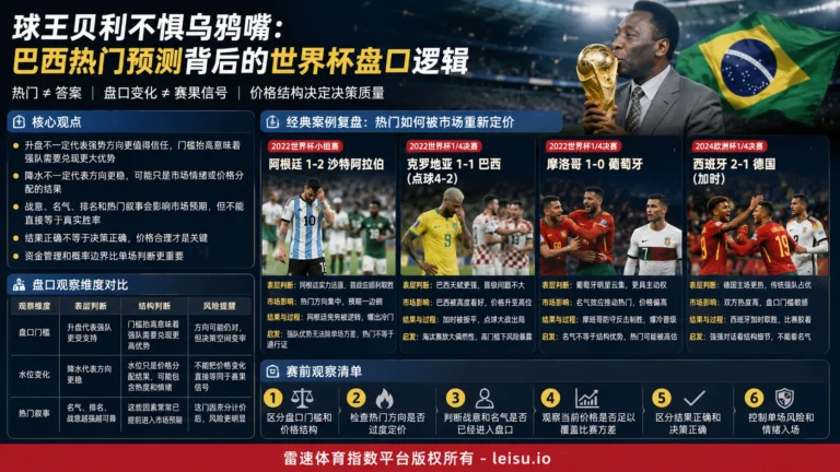 球王贝利不惧乌鸦嘴：巴西热门预测背后的世界杯盘口逻辑