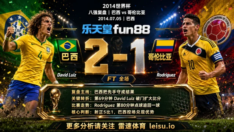世界杯2014八强：巴西 vs 哥伦比亚 复盘｜巴西把先手守成结果