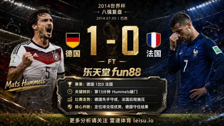 世界杯2014八强：德国 vs 法国 复盘｜德国把先手守成结果