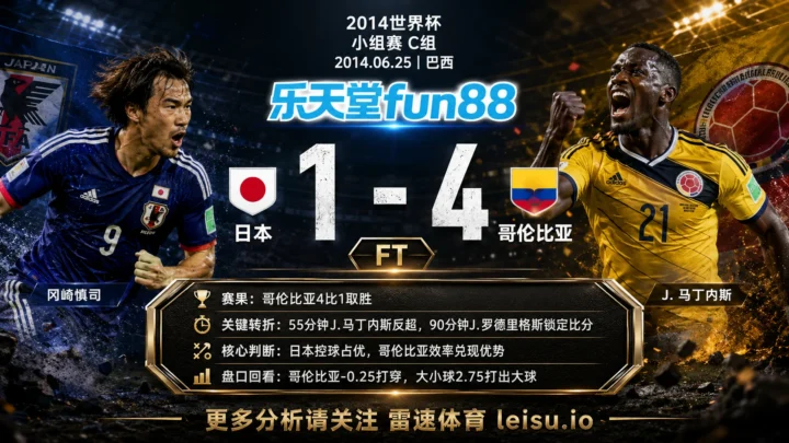 世界杯2014小组赛：日本 vs 哥伦比亚 复盘｜5个进球把强弱写到终场