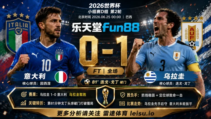 世界杯2014小组赛：意大利 vs 乌拉圭 复盘｜乌拉圭把先手守成结果