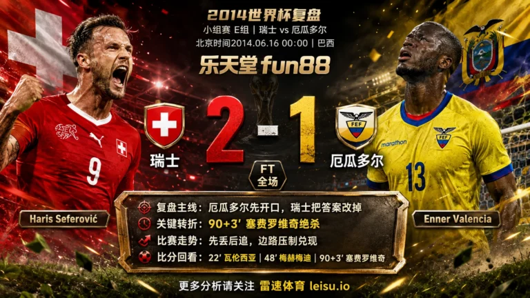 世界杯2014小组赛：瑞士 vs 厄瓜多尔 复盘｜厄瓜多尔先开口，瑞士把答案改掉