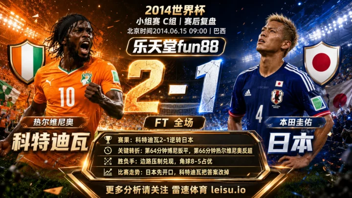 世界杯2014小组赛：科特迪瓦 vs 日本 复盘｜日本先开口，科特迪瓦把答案改掉