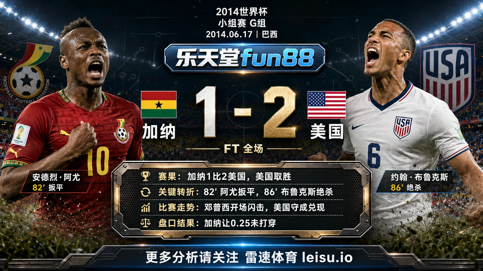 世界杯2014小组赛：加纳 vs 美国 复盘｜美国把先手守成结果