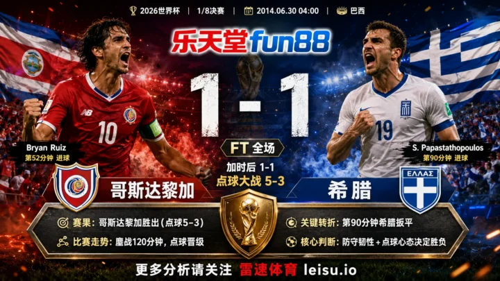 世界杯20141/8决赛：哥斯达黎加 vs 希腊 复盘｜点球点把哥斯达黎加送过终点