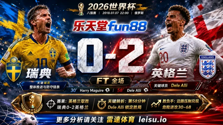 世界杯2018八强：瑞典 vs 英格兰 复盘｜英格兰把先手守成结果