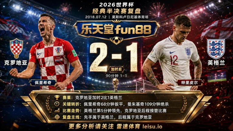 世界杯2018半决赛：克罗地亚 vs 英格兰 复盘｜第5分钟领先，第109分钟坠落