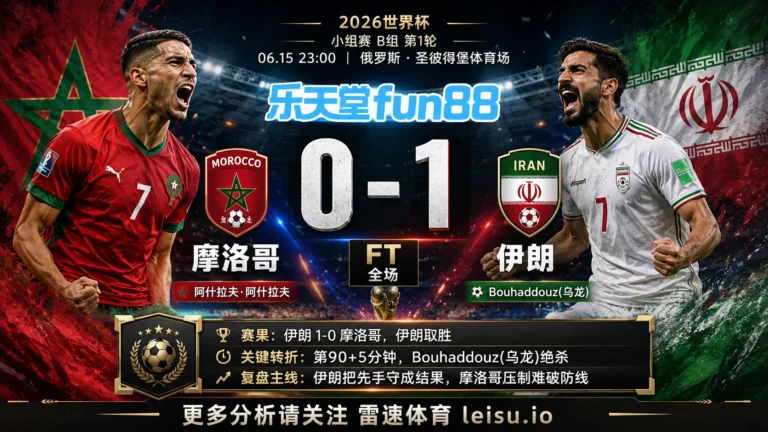 世界杯2018小组赛：摩洛哥 vs 伊朗 复盘｜伊朗把先手守成结果