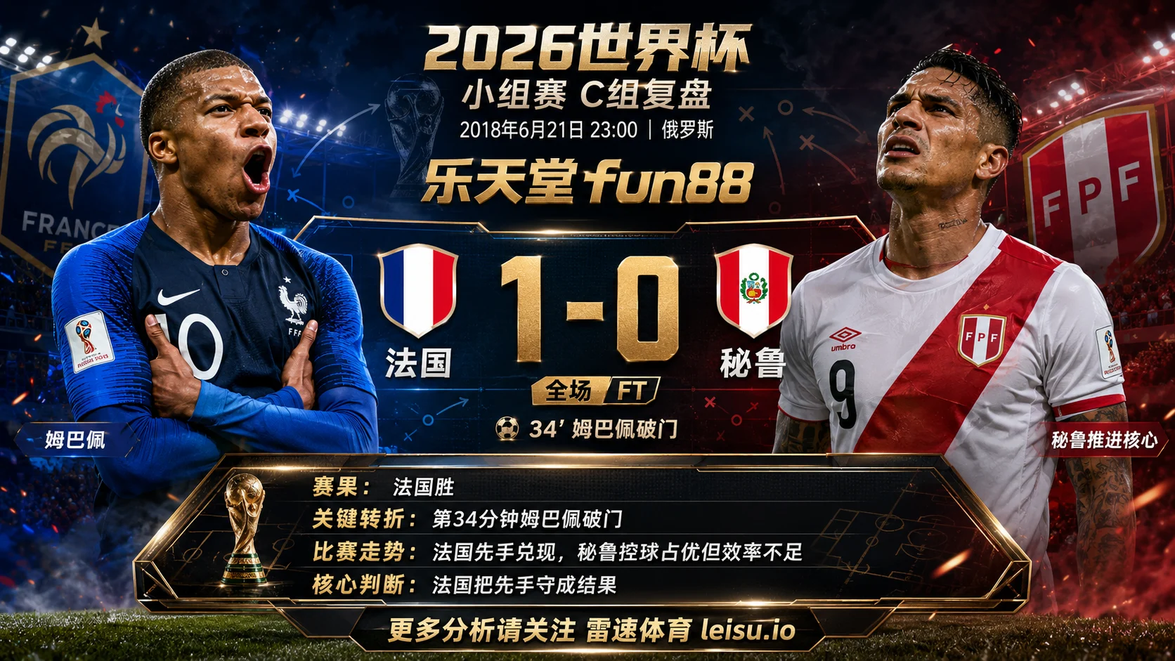 世界杯2018小组赛：法国 vs 秘鲁 复盘｜法国把先手守成结果