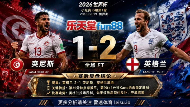 世界杯2018小组赛：突尼斯 vs 英格兰 复盘｜英格兰把先手守成结果