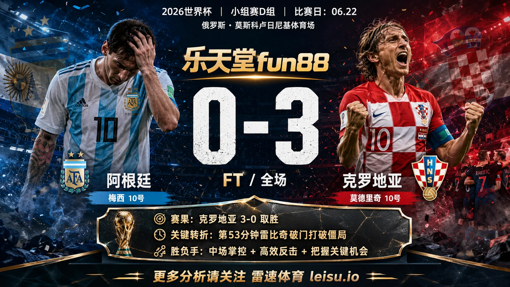 世界杯2018小组赛：阿根廷 vs 克罗地亚 复盘｜克罗地亚把先手守成结果