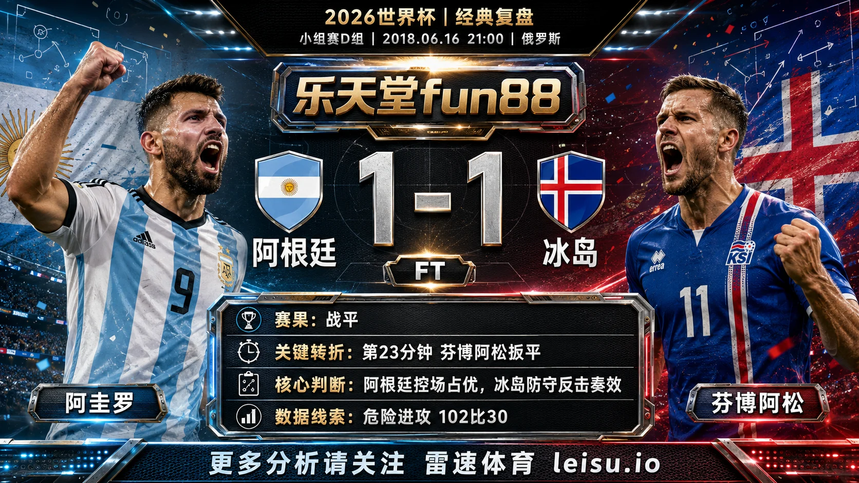 世界杯2018小组赛：阿根廷 vs 冰岛 复盘｜1比1把小组账本重新翻开