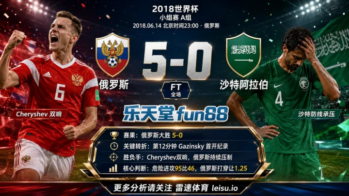 世界杯2018小组赛：俄罗斯 vs 沙特阿拉伯 复盘｜5个进球把强弱写到终场