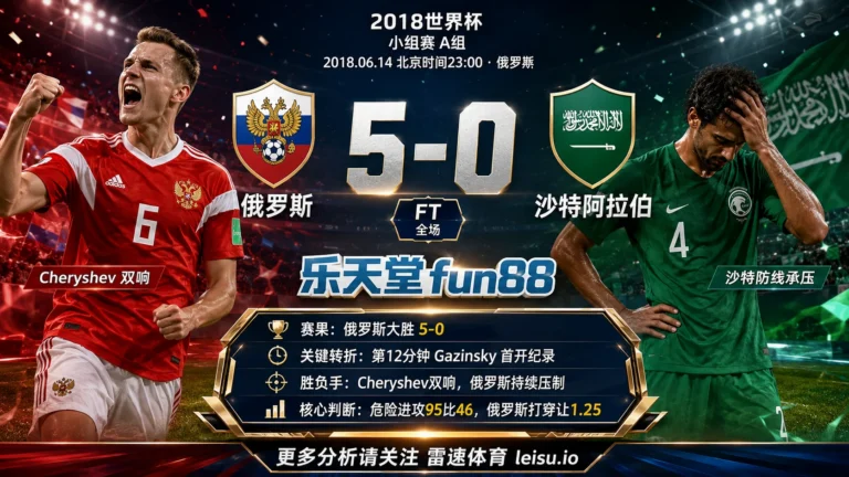 世界杯2018小组赛：俄罗斯 vs 沙特阿拉伯 复盘｜5个进球把强弱写到终场