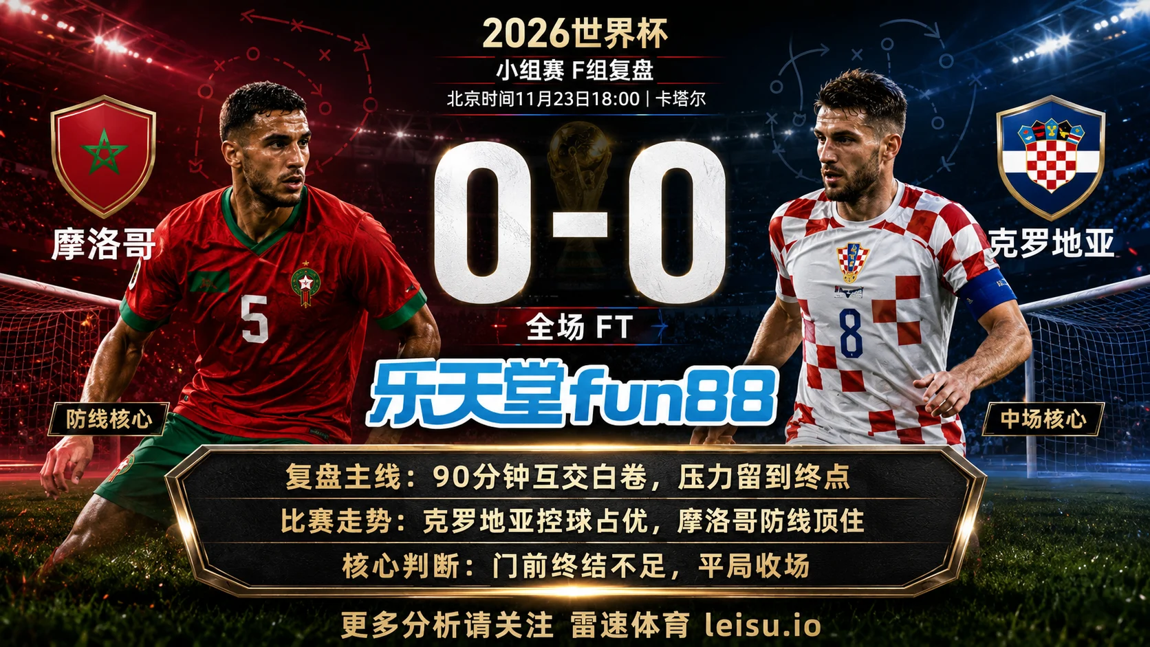 世界杯2022小组赛：摩洛哥 vs 克罗地亚 复盘｜90分钟互交白卷，压力留到终点