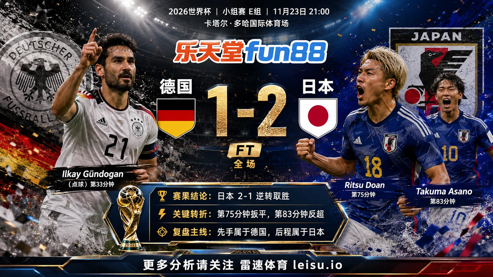 世界杯2022小组赛：德国 vs 日本 复盘｜德国先开口，日本把答案改掉