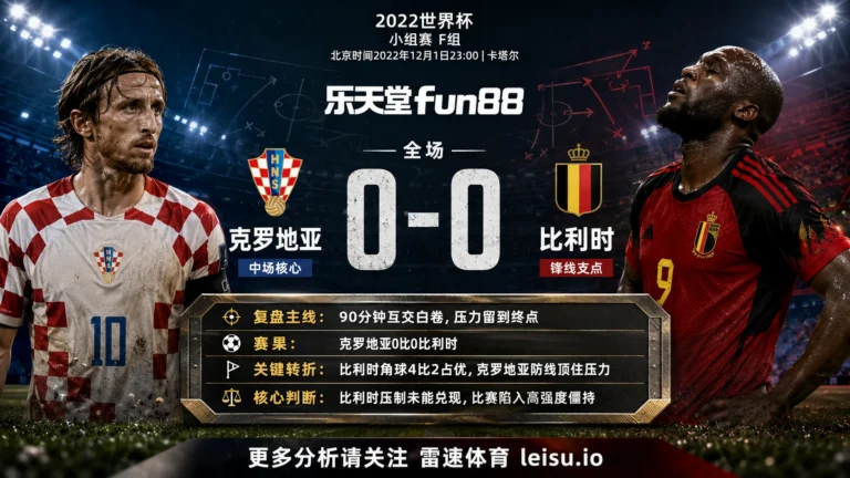 世界杯2022小组赛：克罗地亚 vs 比利时 复盘｜90分钟互交白卷，压力留到终点