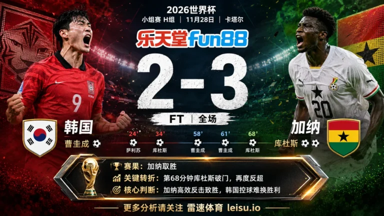 世界杯2022小组赛：韩国 vs 加纳 复盘｜5个进球把强弱写到终场
