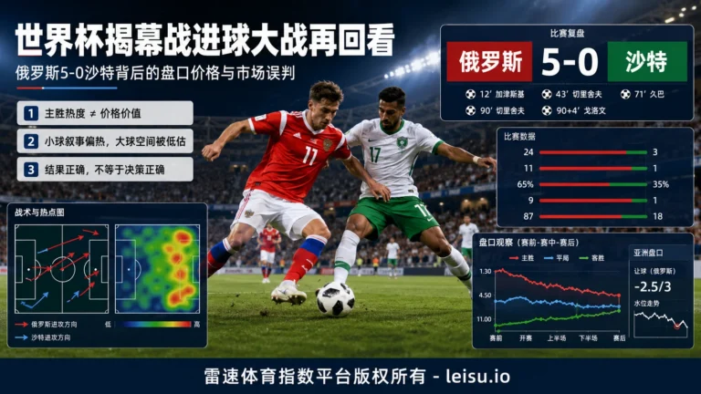 世界杯揭幕战进球大战再回看：俄罗斯5-0沙特背后的盘口价格与市场误判