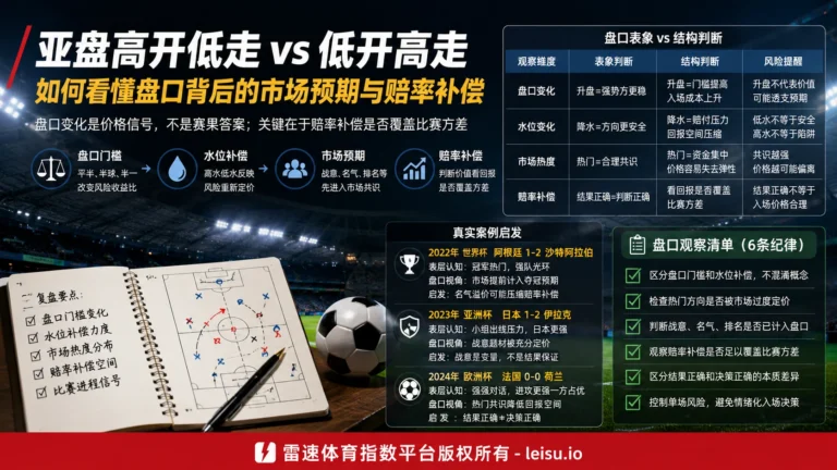 体育投注平台评测中的亚盘水位与高开低走逻辑