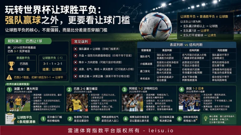 玩转世界杯让球胜平负：强队赢球之外，更要看让球门槛