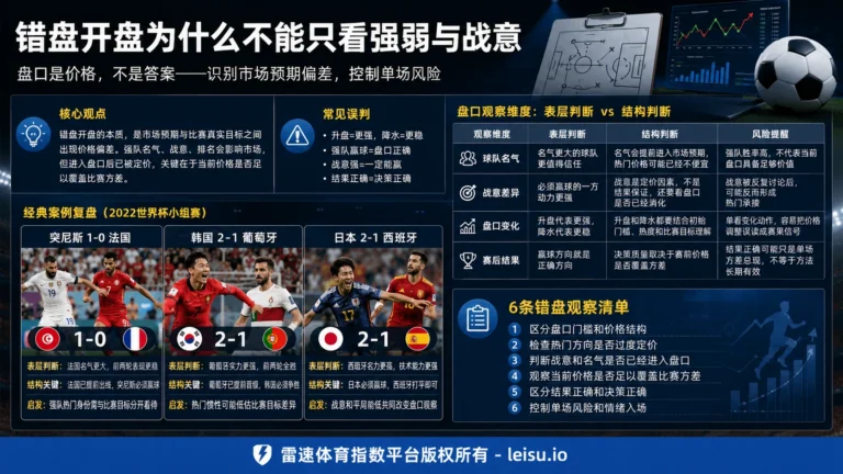 亚盘开盘形式分析：错盘开盘为什么不能只看强弱与战意