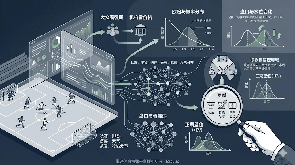 庄家思维与大众热度之间的足球盘口判断分歧 足球比赛从来不是线性题。强队占优、阵容更好、近期状态更亮眼,都只能提高概率,不能消除方差偏离。盘口分析真正讨论的不是“谁一定赢”,而是概率、价格和风险结构是否匹配。任何模型、任何欧赔分析或亚盘分析,都无法完全抹掉黑天鹅风险,参与之前先把资金管理(Bankroll Management)放在前面,比猜中一场冷门更重要。 很多人做足球盘口分析,最大的问题不是资料不够,而是资料太多。状态、排名、伤停、天气、阵型、人气,全都摆在桌面上,最后却只得出一个最拥挤的判断:强队更稳,热门更安全。问题在于,市场同样看得见这些信息。真正需要被分析的,是这些信息被价格消化到什么程度,热门方向是否已经透支,盘口走势有没有给出足够的风险补偿。 大众看强弱,机构看价格是否已经拥挤 基本面不是没用,而是不能停在表层。两支球队实力差距明显,强队自然更容易获得投注关注;主队状态好、名将坐镇、排名靠前,也会形成天然热度。但盘口不是新闻摘要,机构给出的让球盘口和水位变化,本质上是在处理市场共识、赔付压力和筹码分布。 2022年卡塔尔世界杯小组赛,阿根廷1比2负于沙特,就是最典型的强弱认知与赛果方差错位。赛前阿根廷拥有梅西、长期不败叙事和极高关注度,市场预期自然偏向强队。大众视角里,阿根廷赢球甚至不只是判断,更像默认前提。但比赛进入下半场后,沙特用高位防线、快速反击和极高执行力连续改变局面,阿根廷的名气优势没有转化为比分安全边际。 这场球不能被简单理解成“强队不能碰”。更有价值的复盘角度是:当一个方向过度符合大众直觉时,盘口给出的价格是否仍有正期望值(+EV)?强队热度如果已经被完全写进赔率结构,后续再追随热门,就不是分析基本面,而是在接受一个被压缩后的风险回报比。涉及世界杯阶段性资料时,读者也可以对照世界杯阶段性赛程资料去看小组赛强弱、战意和市场热度之间的错位。 德国1比2日本同样如此。2022年世界杯小组赛,德国先取得领先,场面上也有相当时间的控制权。若只从控球、射门倾向和传统强队标签出发,很多判断会继续留在德国一侧。但日本通过换人和后程提速,在最后阶段完成逆转。盘口解读里,场面优势和结果兑现不是一回事。强队压制但迟迟无法扩大比分时,弱队后手调整会放大比赛尾段的波动,热门方向的风险并不会因为控球率更高而自动消失。 水位变化不是暗号,必须放回盘口区间 不少人看亚盘,容易把高水、低水、升盘、降盘当成固定暗号。高水就是阻,低水就是诱,升盘就是看好,降盘就是示弱。这样的盘口解读看似直接,实际上很危险。水位变化只有放回球队定位、合理让步区间、欧赔离散度和冷热分布里,才有判断价值。 同样的0.90到1.00区间,有时是机构在做阻力测试,有时只是对热门方向给出更高回报,有时则是赔率结构被动修正。没有球队定位,就无法判断让球盘口深浅;没有欧亚转换,就无法判断胜平负概率与亚盘让步是否协调;没有冷热指数或交易热度参考,也很难判断资金分歧来自真实信息,还是来自大众情绪。 常见判断问题所在更成熟的看法强队基本面好就值得跟随可见信息往往已经进入价格先判断强队热度是否被赔率充分消化高水一定是阻,低水一定要打穿忽略盘口区间和赔付压力结合初盘定位、临场修正和欧赔离散度判断欧赔和亚盘数字拼在一起就能出方向缺少概率映射和风险补偿意识用欧亚转换观察胜率分布与让步是否一致 笔者早年复盘时吃过最多亏的地方,就是把盘口变化看得太像“信号”。后来回看样本才意识到,同样的水位变化,在不同联赛、不同球队定位、不同热度环境下,含义完全不同。盘口不是单独一句话,而是一组价格语言。若只拿一两个水位节点下判断,遇到方差偏离时很容易把偶然结果误读成方法失效。 这也是为什么成熟的盘口分析不能只盯一家公司,也不能只看某一刻的临场价格。不同数据平台的指数口径、赔率更新时间和盘口映射方式会有差异,做复盘时更适合参考指数映射与盘口对比思路,把欧赔、亚盘、冷热分布放在同一框架里,而不是把单个数字当成答案。 欧赔不是胜平负口号,而是概率分布的外衣 欧赔分析最容易被误用。很多人看到主胜低、客胜高,就直接理解为主队更稳;看到平赔异常,就立刻联想到防平。真正有效的欧赔分析,不是把胜平负数字翻译成赛果,而是看概率分布是否合理,欧赔离散度是否异常,凯利方差有没有提示市场分歧。 如果一场比赛基本面强弱明显,欧赔主胜被压得很低,亚盘让步却没有同步体现强势,或者水位始终不给热门方向舒服空间,这种时候就要警惕“强队认知”和“价格表达”之间是否存在偏差。反过来,如果让步足够深,但欧赔平负保护不足,也可能意味着机构对强队穿盘并没有给出同等信心。 比利时0比1斯洛伐克,是一个适合放进这个框架里复盘的案例。2024年欧洲杯小组赛,比利时拥有更高的球队声望和进攻资源,市场热度自然偏向比利时一侧。比赛中斯洛伐克早早进球,比利时之后持续寻找机会,卢卡库两次进球被VAR取消。赛果不是单纯由“谁更强”决定,而是由早段失误、进攻效率、判罚细节和比赛节奏共同塑造。 这类比赛的价值不在于事后说热门有风险,而在于提醒分析者:基本面强势只能解释为什么大众会集中到某个方向,不能证明该方向的赔率仍然合理。若赔率已经把阵容、人气和名气优势压缩到很低,任何一次失误、VAR介入或门前效率波动,都可能让热门方向承受远高于表面认知的风险。 看不懂变量时,放弃本身就是盘口判断 很多人把盘口分析理解成必须给出方向,这是最大的误区。真正成熟的判断,不是每场都有结论,而是知道哪些比赛不该碰。基本面特别清晰、赔率结构相对稳定、冷热分布没有明显失衡时,才有继续分析的价值。变量过多、战意复杂、轮换不明、盘口语言互相打架时,放弃不是保守,而是风险对冲。 2024年欧洲杯小组赛,格鲁吉亚2比0击败葡萄牙,很适合说明这一点。葡萄牙的名气、人气和球星关注度都远高于格鲁吉亚,但当时葡萄牙已经提前出线,并进行了较大轮换;格鲁吉亚则有明确晋级动力。若只看葡萄牙队名和大众热度,很容易把强队标签直接带入判断。但从比赛背景看,双方对结果的需求并不对称,市场预期与真实战意之间存在明显错位。 这场球不能简单写成冷门故事。更值得复盘的是,赛前变量已经足够复杂:一边是提前出线后的阵容管理,一边是弱队争取晋级的强烈动机。面对这种结构,盘口分析的重点不是强行判断葡萄牙是否会赢,而是评估价格是否补偿了轮换、战意和比赛强度的差异。若补偿不足,热门方向看上去再熟悉,也未必具备介入价值。相关球队表现和小组形势,也可以结合世界杯积分榜与球队分析这类赛程资料的阅读习惯去理解:阶段性形势经常比球队名气更接近真实动机。 大小球分析同样遵循这个原则。很多人看到强队进攻火力好,就倾向大球;看到弱队保守,就倾向小球。但预期进球xG、比赛节奏、领先后的控场倾向、落后一方的冒险程度,都会改变大小球盘口的真实风险。泊松分布可以帮助估算进球概率,但模型输出只是参考,不能替代对比赛结构的判断。 庄家思维不是猜阴谋,而是理解市场如何定价 “庄家思维”最容易被写歪。它不是神秘暗号,也不是机构提前知道结果,更不是把每一次赛果都反推成诱盘。更准确的说法,是理解市场如何对信息定价,如何处理赔付压力,如何在大众热度与真实概率之间寻找平衡。 大众看的是球队强弱,机构处理的是强弱被多少人相信;大众看的是近期状态,机构处理的是状态已经反映到什么价格;大众看的是某项水位变化,机构处理的是这项变化会把筹码带向哪一边。盘口走势的意义,也正是在这种动态博弈里产生。 必发交易量、冷热指数、凯利指数、欧亚转换,都可以作为辅助工具,但不能被神化。它们提供的是资金分歧、市场热度和赔率结构的观察角度,不是单场答案。真正稳定的分析框架,应该把基本面、盘口区间、欧赔分布、临场变化和风险管理放在一起,最后只在价格具备补偿时出手。 比赛复盘也不该只复盘命中的场次。阿根廷输给沙特、德国输给日本、比利时输给斯洛伐克、葡萄牙输给格鲁吉亚,都不是用来证明冷门一定有规律,而是用来提醒:热门不是问题,价格不合适的热门才是问题;强队不是问题,把强队标签当成安全边际才是问题;盘口变化不是问题,脱离区间和概率去解读变化才是问题。 成熟的足球盘口分析,最后一定会回到取舍。看得懂的比赛,不代表一定值得参与;看不懂的比赛,更不需要为了证明判断力而强行给方向。长期来看,真正拉开差距的不是某一场猜中了什么,而是能否在高方差环境里控制回撤、识别风险、等待更清晰的价格机会。 根据文章内容生成一张 1920×1080 的中文文章配图。 要求这是一张“正文配图”,不是广告海报,不是封面海报,不是营销图。 画面需围绕文章主题展开,突出足球、赛事分析、比赛复盘、数据判断或体育内容氛围,风格专业、简洁、克制、有高级感。 注意: 1. 除底部固定文案外,不要添加任何多余文字 2. 不要添加标题、副标题、SEO关键词、口号、按钮、二维码、logo、水印 3. 不要额外生成任何网址或品牌词 4. 不要把画面做成强营销感或博彩广告风 5. 图片必须适合文章正文插图使用 请在图片底部居中完整显示以下固定文案,不得遗漏、不得修改、不得拆开: 雷速体育指数平台版权所有 - leisu.io 特别注意: - “leisu.io” 必须完整无误 - 底部文案必须清晰可见 - 不允许漏掉“版权所有” - 不允许把固定文案改写成其他说法