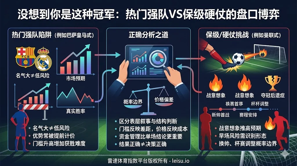 没想到你是这种冠军：巴萨皇马未必低风险，曼联莱斯特城式硬仗更考验判断
