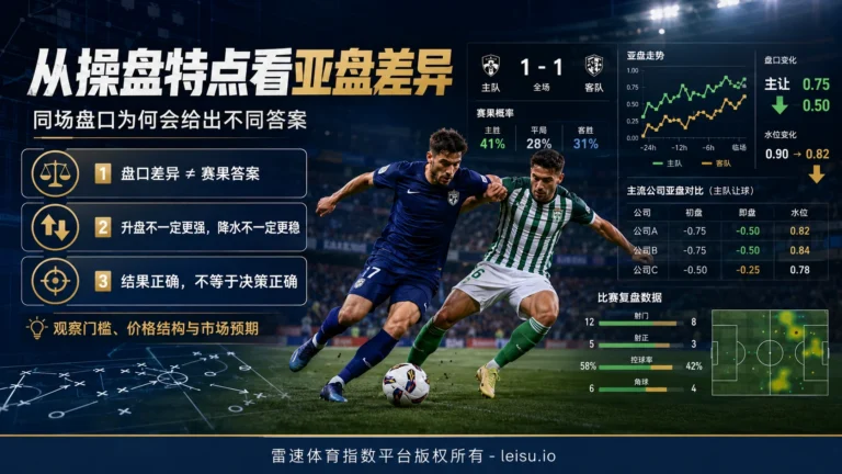 从操盘特点看亚盘差异：同场盘口为何会给出不同答案