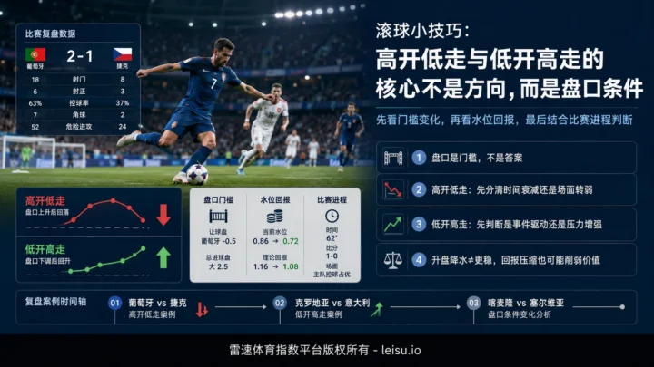 滚球小技巧：高开低走与低开高走的核心不是方向，而是盘口条件
