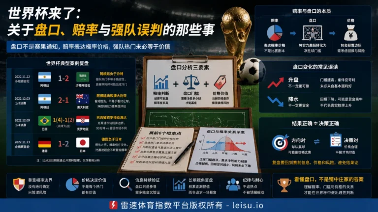 世界杯盘口误判根源：名气不是赔率，升盘降水不是答案