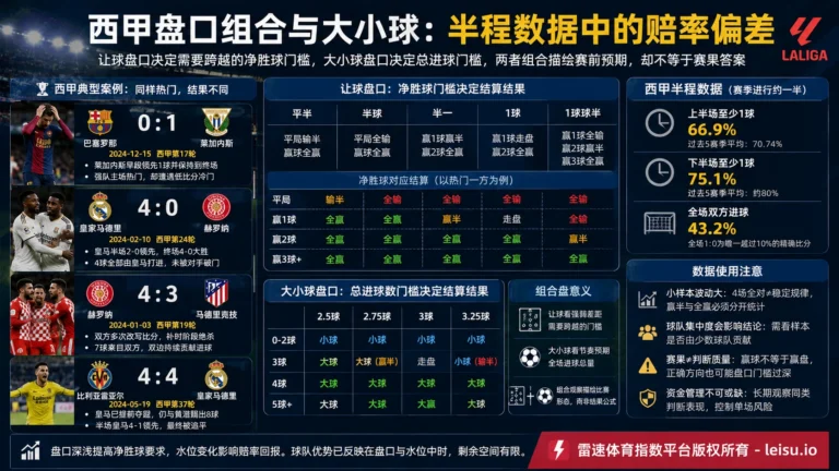 西甲盘口组合与大小球：半程数据中的赔率偏差