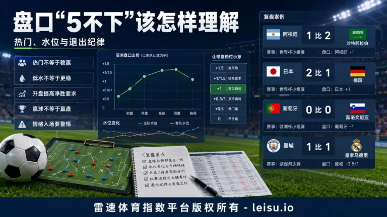 亚洲盘口“5不下”该怎样理解：热门、水位与退出纪律