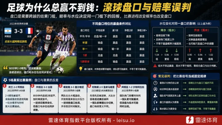 足球赢钱难在滚球盘口与赔率误判：赢球≠赢盘的真实盘口逻辑