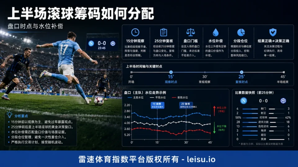 上半场滚球筹码如何分配：盘口时点与水位补偿