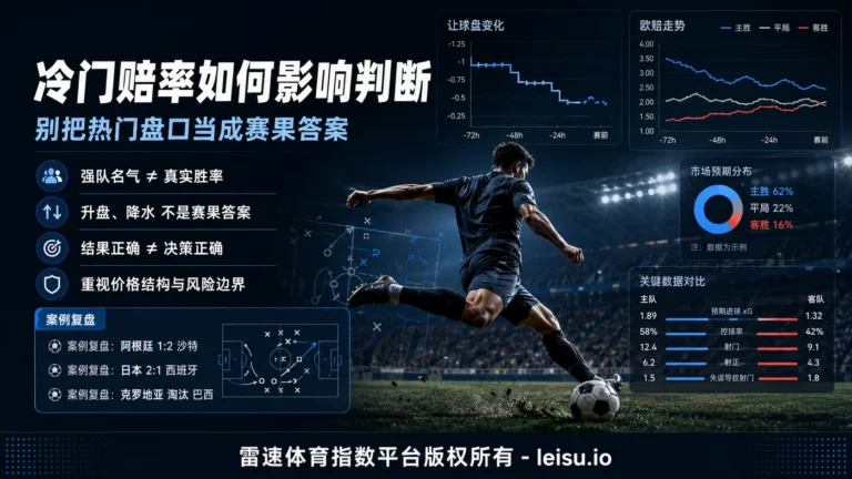 冷门赔率如何影响欧洲杯判断：别把热门盘口当成赛果答案