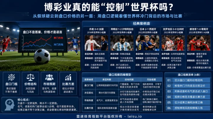 博彩业真的能“控制”世界杯吗？从假球疑云到盘口价格的另一面