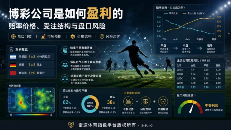 博彩公司是如何盈利的：赔率价格、受注结构与盘口风险