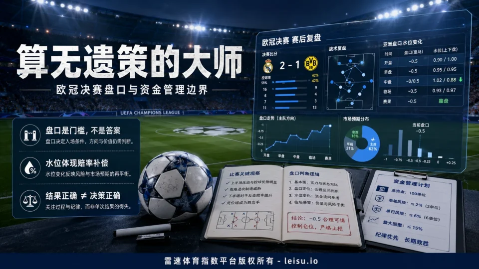 算无遗策的大师：欧冠决赛盘口与资金管理边界