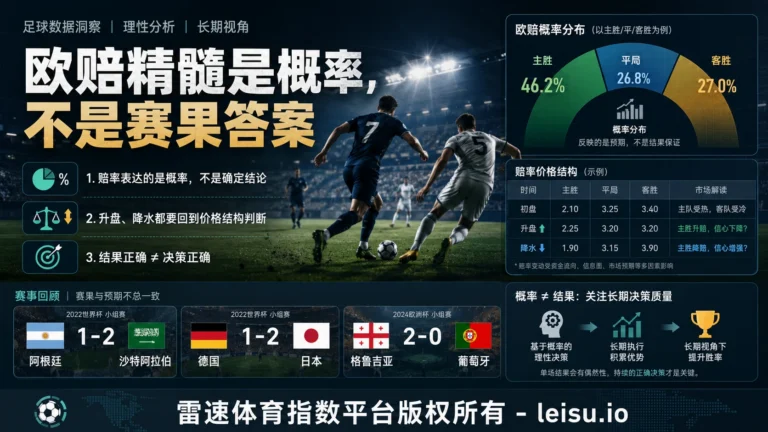 足彩心得：欧赔精髓是概率，不是赛果答案