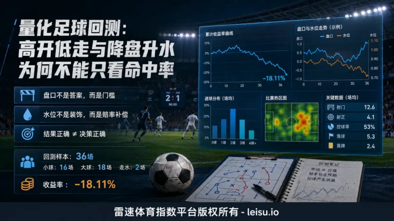 量化足球回测：高开低走与降盘升水为何不能只看命中率