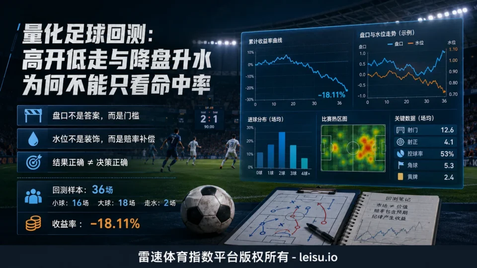 量化足球回测：高开低走与降盘升水为何不能只看命中率